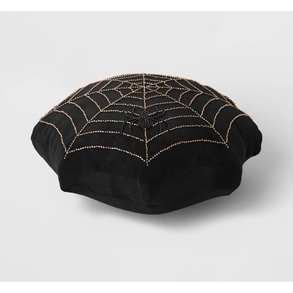 Shaped Beaded Web Pillow - Black/Gold - Threshold NEW - Picture 6 of 8